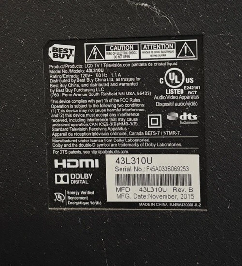 Toshiba 43L310U 43" 1080p LED HDTV  - With Remote - Image 2 of 4