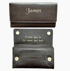 Personalised Engraved Genuine Leather Brown Tobacco Pouch Wallet Birhday Gift