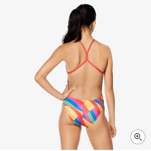 NWT Speedo Women’s Rainbow Pride Printed One Back Onepiece Swimsuit 34 - Picture 2 of 2