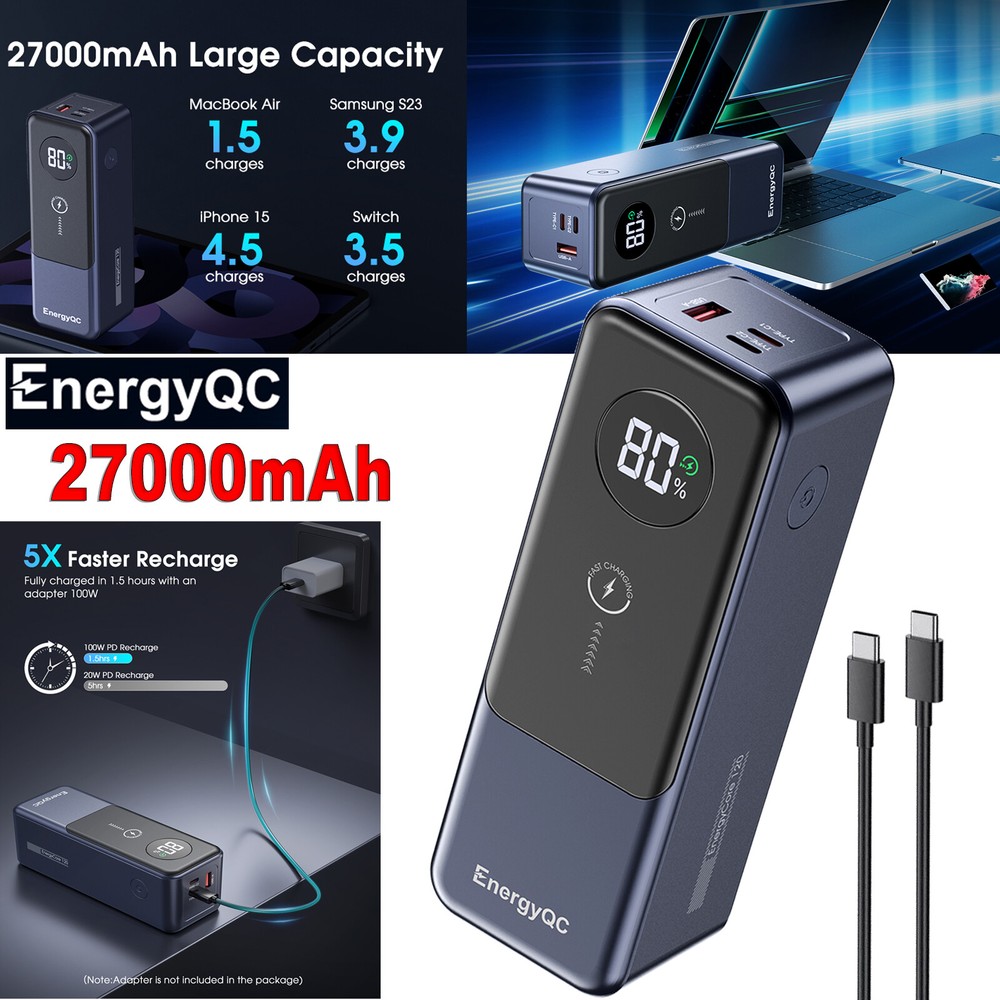 27000mAh 120W Fast Charging Portable Power Bank for Phones 27000mAh 120W Fast Charging Portable Power Bank for Phones