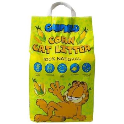 Garfield Mais Katzenstreu 10L 100 % natürliche Inhaltsstoffe biologisch abbaubar UMWELTFREUNDLICH