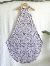 W Wrapper Comfort Dress A-Line Asymmetrical/Curved Hem Halter Multi-Color Size S