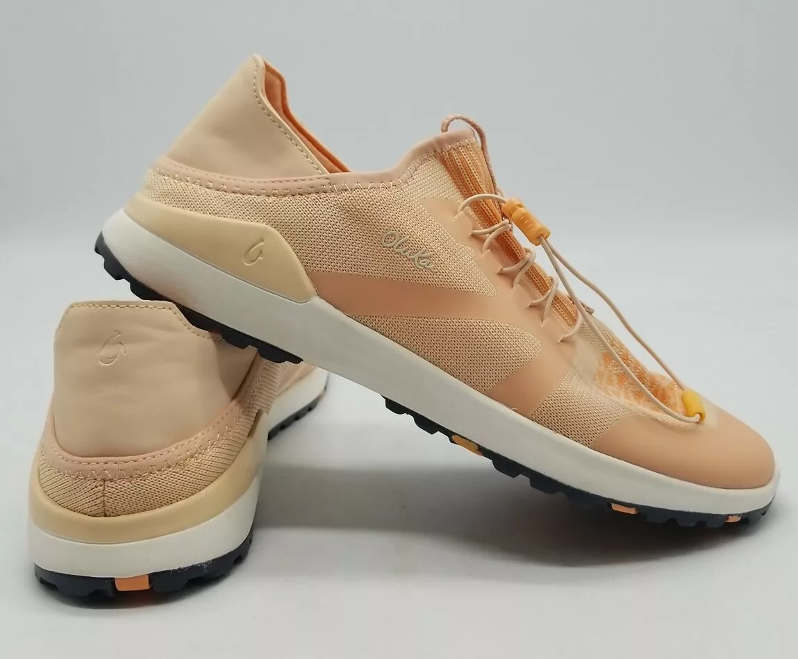 OluKai Miki Trainer Pink Sand Cantaloupe Womens Sneakers Shoes Size 9.5 Clean