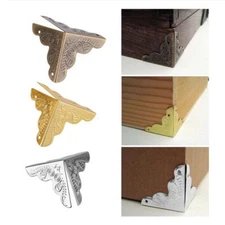 4/12Pcs Corner Protector with Nails Vintage Guard Bracket Desk Jewelry Box Decor