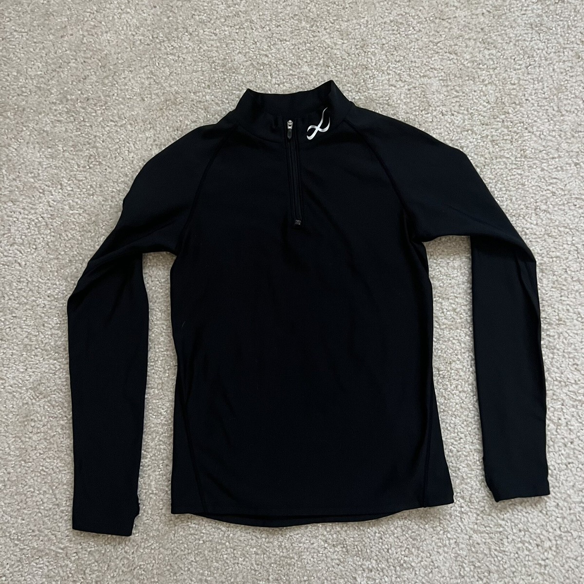 CW-X Insulator Zip-T Black 1/4 Zip Turtleneck WM Sz Sm Base Layer