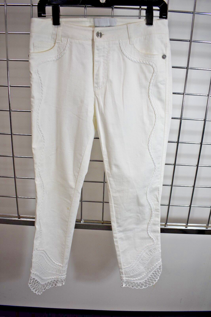 パンツ Ermanno Scervino White Trousers With Front Button Closure Ermanno Scervino White Trousers With Front Button Closure | eBay