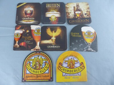 Lot of 8 SOUS BOCK different GRIMBERGEN beer mats bierviltje Bierdeckel B55