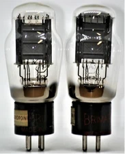 2A3 TUBE BRIMAR MATCHED PAIR POWER TUBES VALVE BRITISH DUAL BOX PLATE MONO AMP