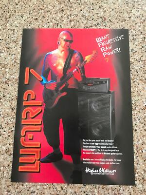 2002 VINTAGE 8X11 PRINT AD FOR HUGHES&KETTNER WARP 7 LOUD&HEAVY AMP GUITARIST