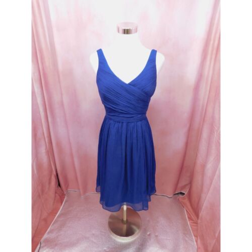 J Crew Silk Chiffon Dress Women 2 Blue Formal Sle… - image 1