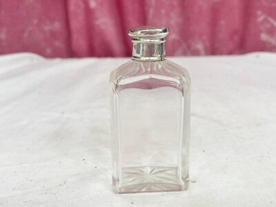 VINTAGE KLEINE KLARGLASFLASCHE MIT DECKEL WOHNDEKO