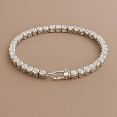 ''10.00 Ct Certified Natural Diamond Bracelet 925 Sterling Silver, Treated''