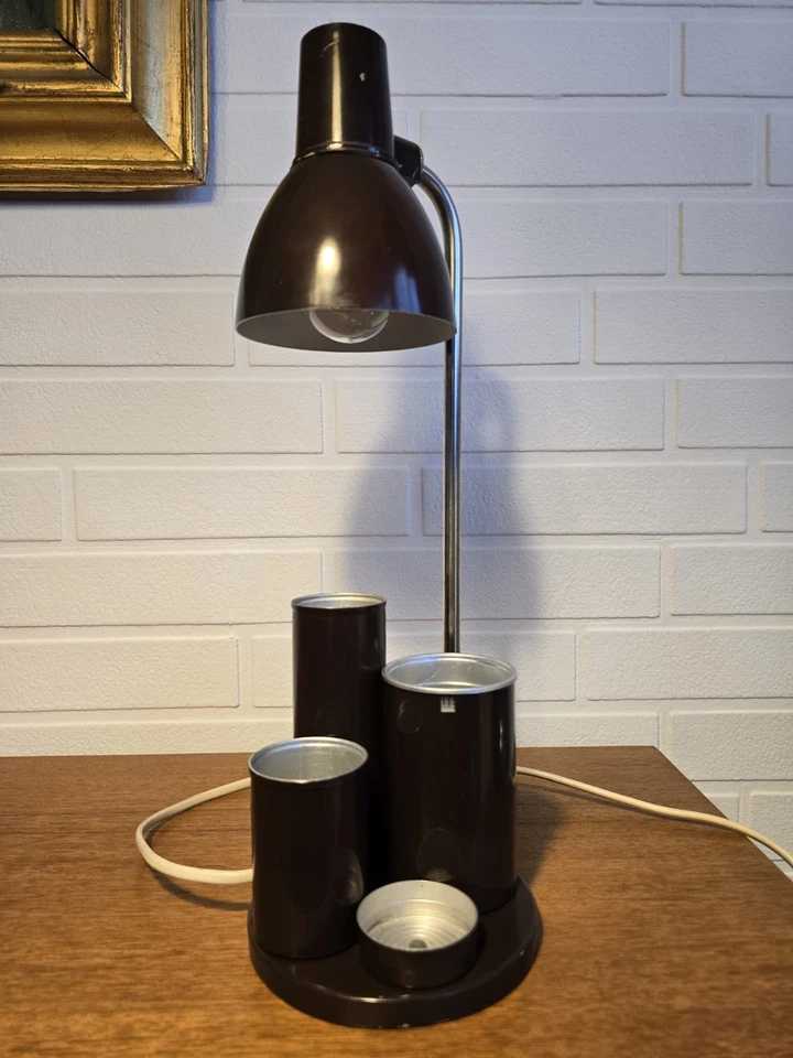 VEB Leuchtenbau Karl-Marx-Stadt Tischlampe mit Stifte-/Utensilienbecher, DDR