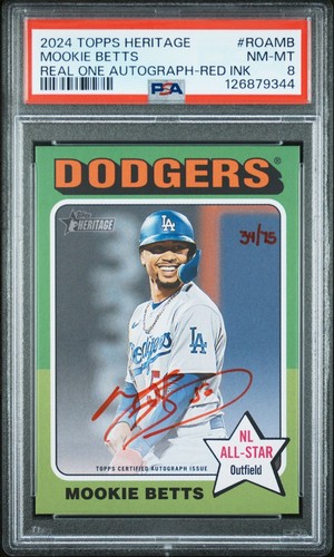 Mookie Betts [Red Ink Special Edition] #ROA-MB 2024 Topps Heritage Real One Autograph card