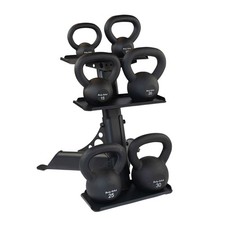 Body-Solid 105 lb. Powder Coat Kettlebell Package with Rack