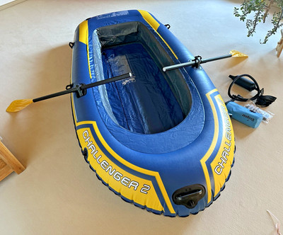 Intex Challenger 2 Schlauchboot Set - Blau/Gelb, 236x114x41cm, N E U !