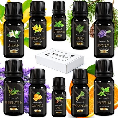 10er Entdecker-Set Ätherische Öle BIO 100% naturrein   Essential Oil Set 10×10ml