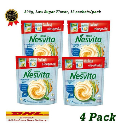 Nestle Nesvita Instant Cereal Drink Low Sugar Beverage High Calcium Fiber 4 Pack