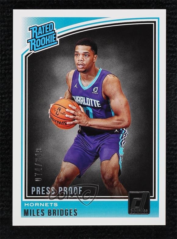 2018 Panini Donruss Rated Rookies Press Proof Silver 74/349 Miles Bridges 0e45