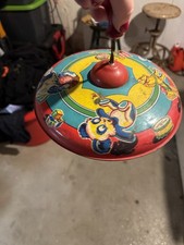 Vintage '50s J Chein Co Spinning Top Toy. Raggedy Ann  Friends.