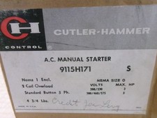 New Cutler Hammer 9115H171 AC MANUAL STARTER NEMA 1 SIZE 0 3 600V 208/230V AK