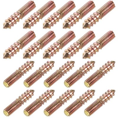 20pcs M6x30mm Hanger Bolt Double Headed Bolt Self-Tapping Screw for Furniture