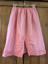 Vintage Coral Cotton Blend Eyelet A-line Slit Half Slip S