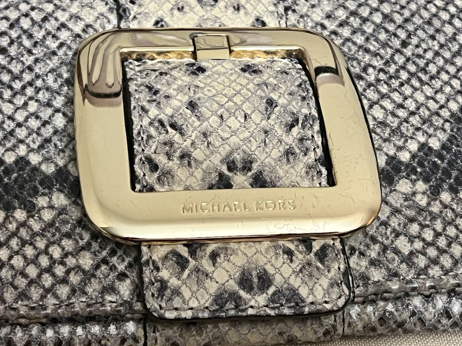 Michael Kors Collection Python Print Leather Clut… - image 2