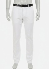 Perry Ellis Men's White Linen Blend Solid Twill Dress Pants Size 34W/32L