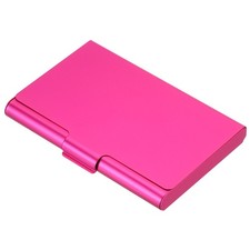 Business Card Holder Aluminum Metal Professional Pocket Card Case Rose Red
