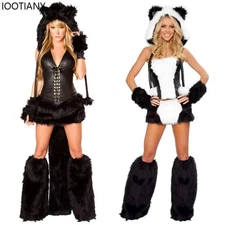 Women Sexy Furry Cartoon Animal Cosplay Anime Rabbit Fox Catwoman Outfits