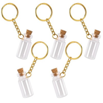 Mini Glass Bottles, 5 Pcs 3ml Glass Vials with Corks Lids Clear Tiny Jars wit...