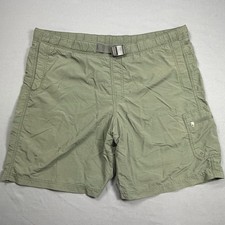 Columbia Mens Green Hiking Shorts Belted Nylon Outdoor Cargo Size L