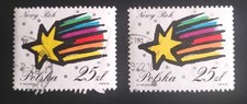  Briefmarke 2x Polen POLSKA  Nowy Rok 25 zl gestempelt Selten?