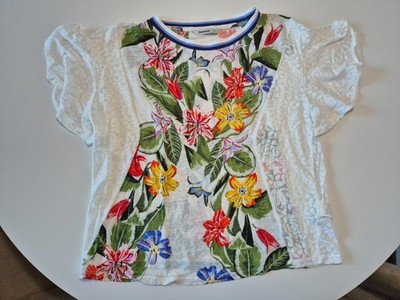 T-Shirt Desigual Gr. S Blumen Spitze Top!