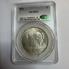 1922 $1 CACG MS 63 CAC Peace Silver Dollar