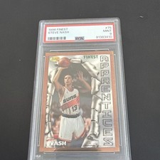 Steve Nash Rookie Card 1996-97 Finest w/Coating #75 PSA 9. rookie card picture