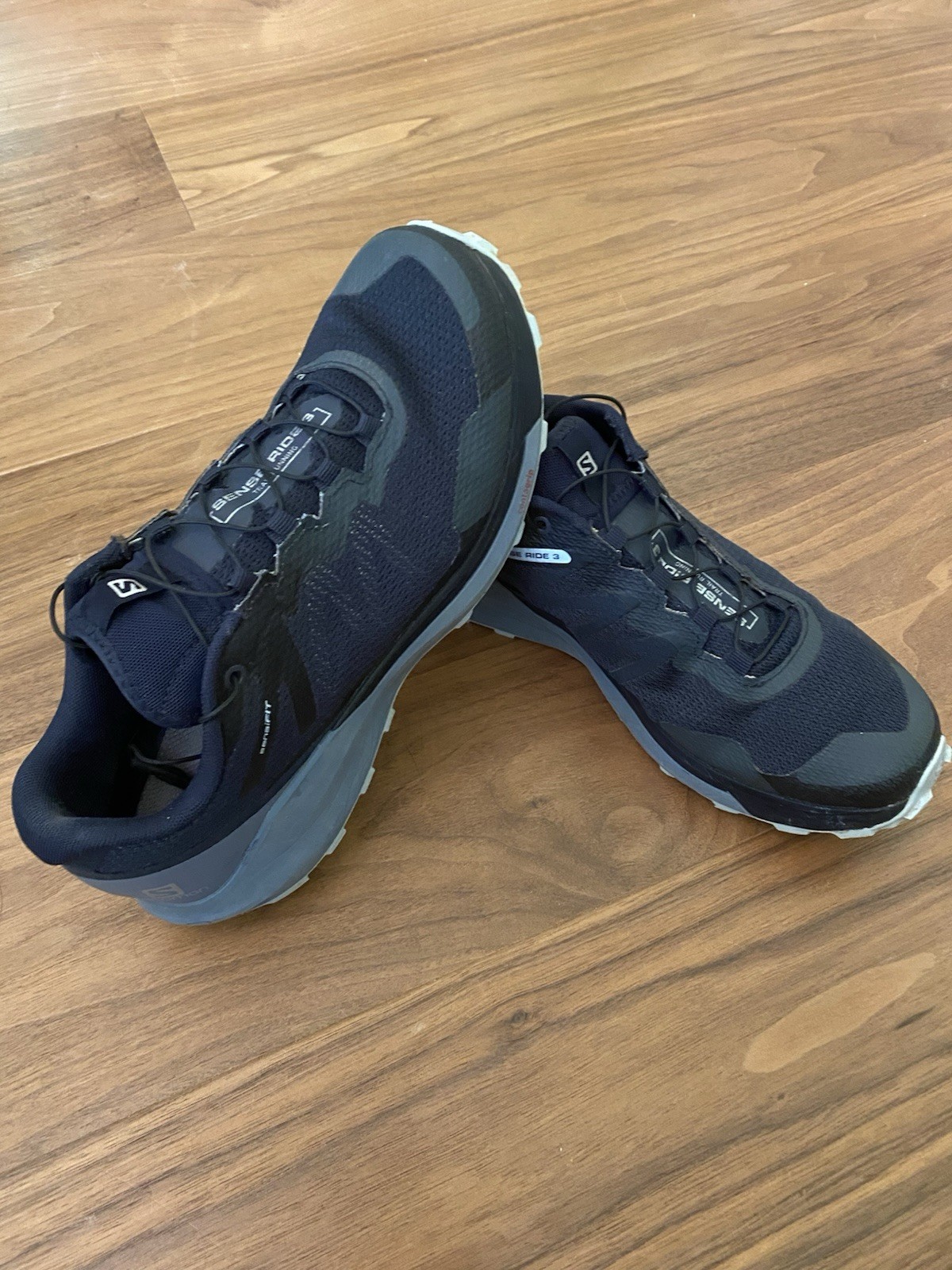 Salomon Sense Ride 3 Womens Trail Running Shoes Blue Sz 9 Hiking Sneakers