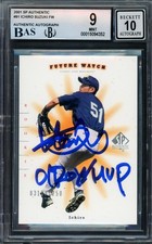 Ichiro Suzuki Auto 2001 UD SP Authentic RC 91 BGS 9 Sig 10 ROY/MVP /1250 Beckett