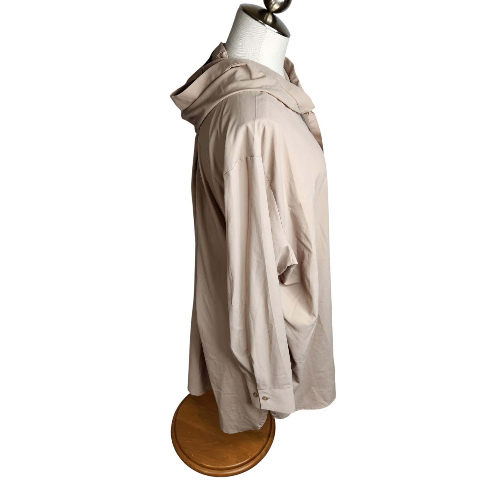 Coolibar Womens Size XXL Palma Aire Beach Shirt Beige UPF 50 Hood Zipper Pockets