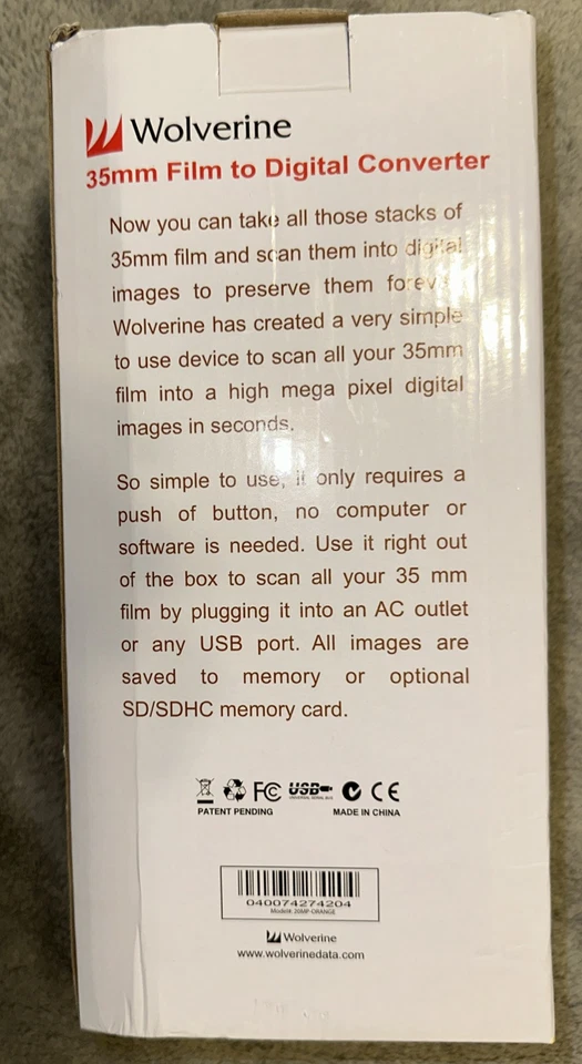 Wolverine 35mm Film To Digital Converter 20mp Fast Conversion - Image 3 of 4