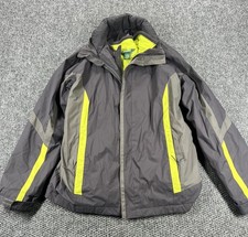 LL Bean Jacket Boys XL 18 Gray Inner Layered Fleece Lined Full Zip Cold Weather