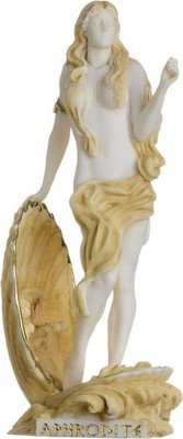 Rising Venus Aphrodite Zeus Daughter Greek Goddess Gold Tone Statue Sculpture...