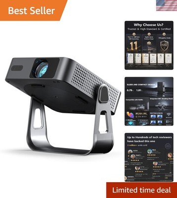 Officially-Licensed APP & Native 1080P】 Thinnest 1.81'' Smart Mini Projector w...