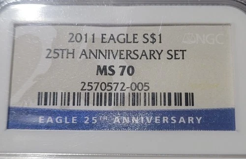 2011 1 oz Silver American Eagle MS-70 NGC 25th Anniversary (ER)