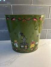 Vintage MCM JV Reed & Company Folk Art Trash Can Made In USA Mid Century