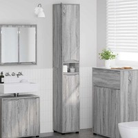 Badezimmerschrank Mit Regal Graues Sonoma 30,5 X 30 X 195 Cm
