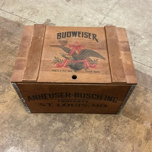 New ListingVintage Anheuser-Busch Budweiser Wooden Beer Crate Box St. Louis MO Brewery