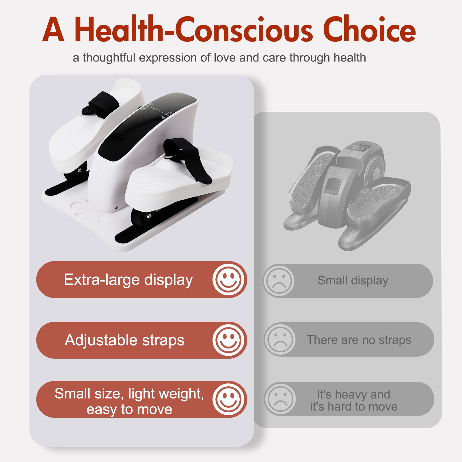 Under Desk Elliptical Machine, Ellipse Leg Exerciser for Seniors Fully Assembled