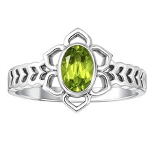 Natural Peridot 925 Sterling Silver Ring s.5 Jewelry R-1744